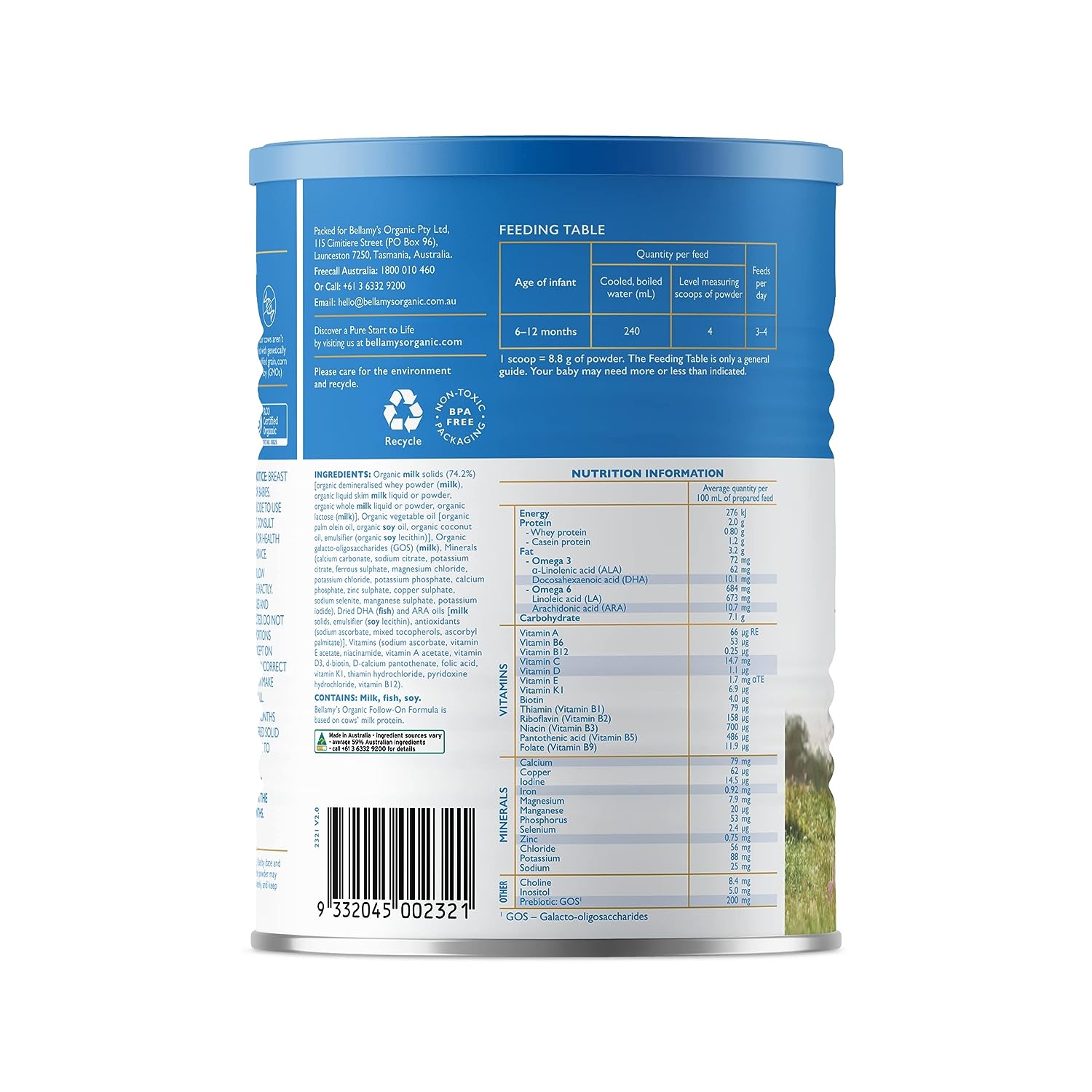 Bellamy's Organic, Step 1 Infant Formula, 0-6m - Image 3